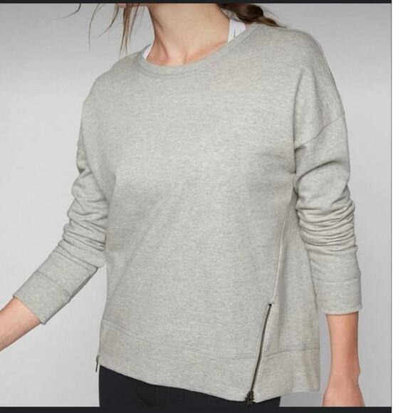 Athleta Tops - SOLD Athleta Cityscape Sweatshirt Zip Side Details Heathered Gray Size XS